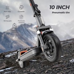 ADULT ELECTRIC SCOOTER 10″ TIRES LONG RANGE E-SCOOTER CITYCOMMUTER APP MAX 600W