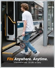 Foldable e-scooter for adults under 275 pounds, less than 1 month old.
