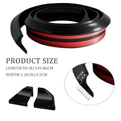 Car Rear Spoiler Roof Lip Kit, Carbon Fiber 3D Rubber Trunk Glossy Black