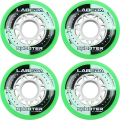 Labeda Shooter Inline Roller Hockey Wheels GREEN 72mm Indoor Outdoor 4 Pack