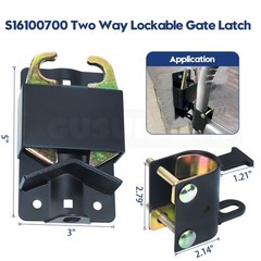 2 Pack S16100700 Two Way Lockable Gate Latch(Small Size Version: 3″L x 5″H) w…