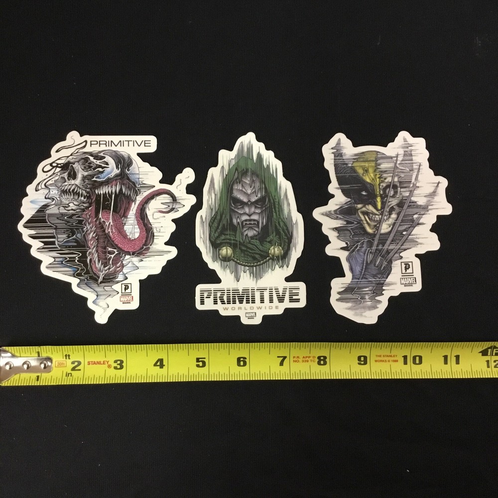 Primitive x Marvel Adhesive Decals/Stickers – Venom, Dr. Doom, & Wolverine