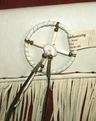 21″ Tan Leather Quiver w/ Medicine Wheel & 2 Arrows Native American 06