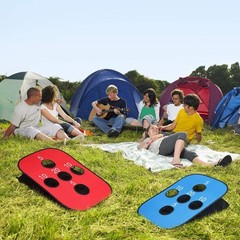 Juego de cornhole portátil y plegable de 5 hoyos con 8 bolsas de frijoles NEW US