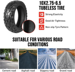 10X2.75-6.5 Tubeless Tire for Electric Scooters – Compatible with Various Models