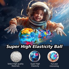 6 Pack Astro Jump Balls, Multicolored Spaceballs, Super High Bouncing Lightwe…