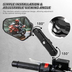 Adventure Motorcycle Mirrors, 8/10MM Screw Easy to Install Universal Rearview