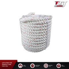 1inch × 120FT High Strength Braided Rope Breaking Strength 3400 Pounds White Red