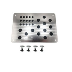 Car Truck Floor Mat Heel Pad Foot Pedal Rest Aluminum Plate Screws