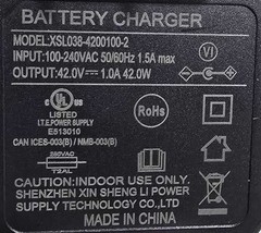 42 Volt Lithium Battery Charger for Hover-1 Eagle, Edge, & H1 TRAK