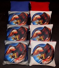 Patriotic Bald Eagle USA Red and Blue 8 ACA Regulation Cornhole bags B29