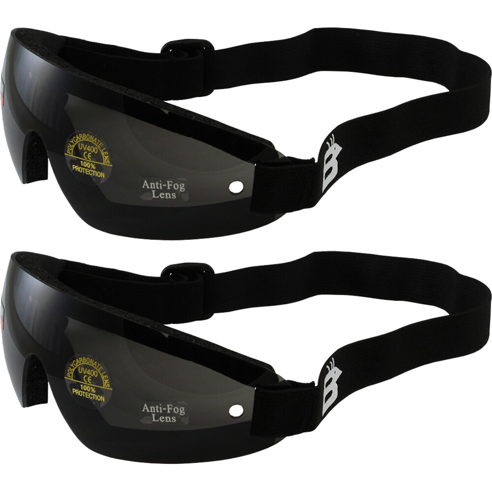 2 PAIR OF Birdz Wing Skydive Sky Diving Goggles Smoked Lens UV400