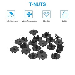 uxcell #8-32 T-Nuts, Zinc-Plated Carbon Steel 3-Pronged Tee Nuts Threaded Insert