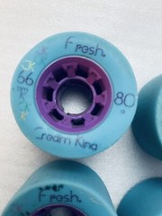 Longboard Wheels 66mm 80a by Fresh Cream King – Blue & Purple – Set of 4