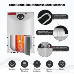 Thermoflow Electric Mini Tank Water Heater, 4.0 Gallon 120V Corded Under Sink…