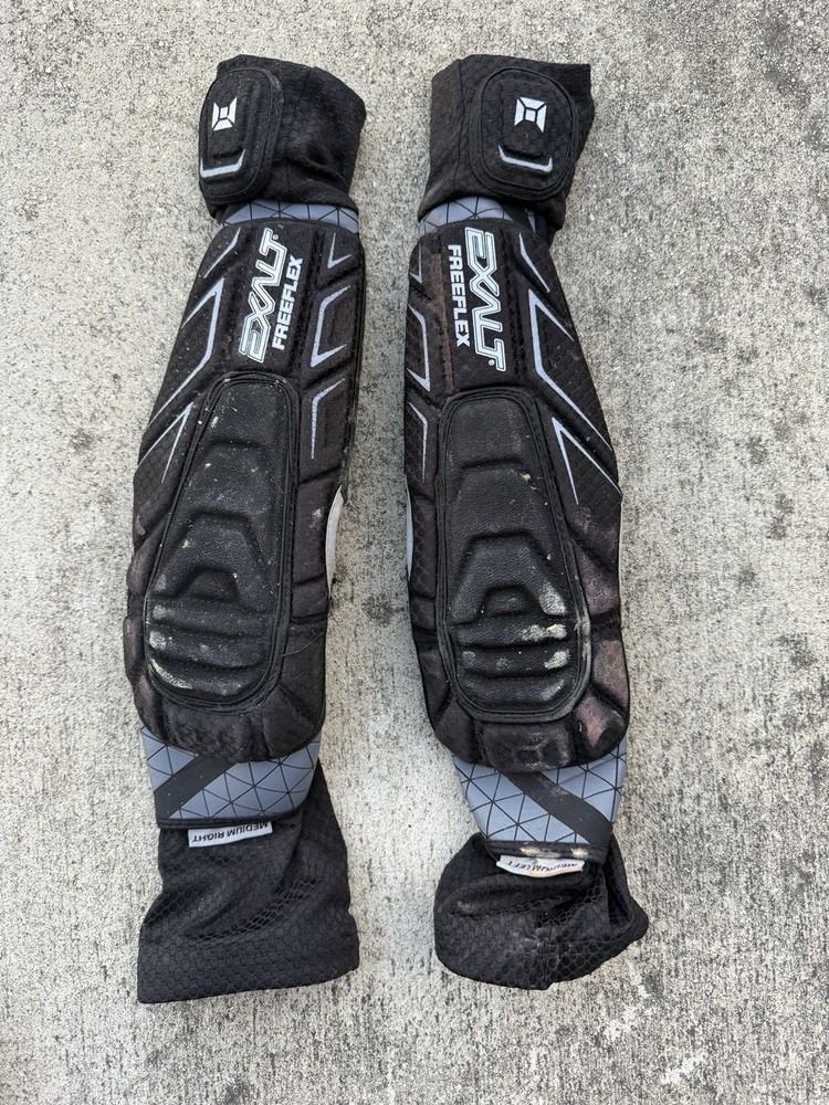 Exalt FreeFlex Paintball Elbow Pads Pair, Medium, Black/Grey