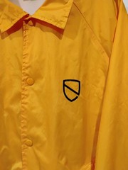 ESWIC USA Skate Windbreaker Yellow Graphic Skeleton Shredding Adult Med Lined