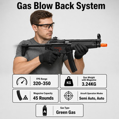 AirGrix WE-Tech Apache A3 GBB Airsoft SMG w/ Mag