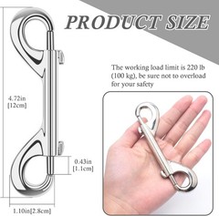 15 Pack Double Ended Bolt Snap Hooks Extra Large 4.7inch Zinc Alloy Mental Cl…