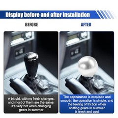 Car Round Ball Gear Shift Knob, Aluminum Alloy Gear Shift Stick Head for Silver