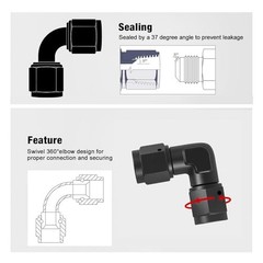 6AN Female to 6AN Female 90 Degree Swivel Coupler 6AN-90Degree-2Pcs Normal