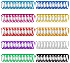 200 PCS Aluminum Carabiner D Shape Spring Clip Snap Key Hook Keychain Buckle