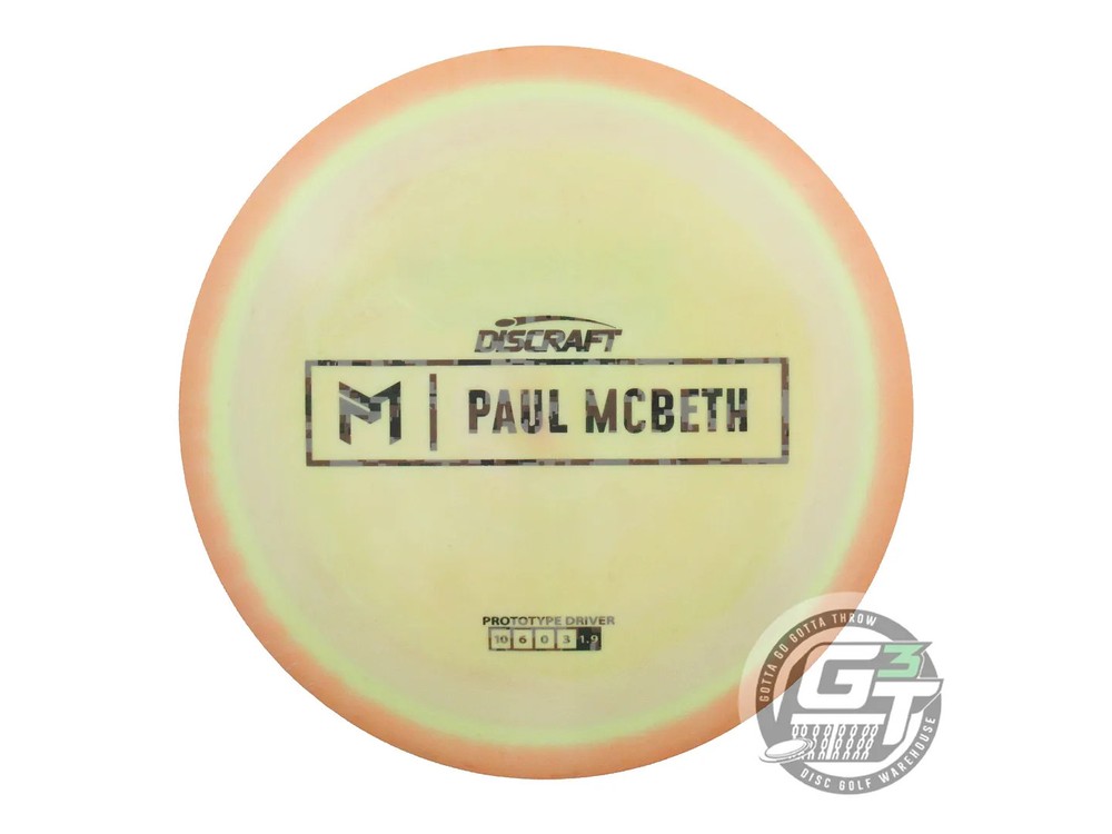 USED Discraft [McBETH] Proto ESP Anax 176g Peach-Yellow Driver Golf Disc
