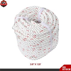 5/8in × 120ft Arborist Bull Rope Tree Hoist Rigging Line Arbor Utility Polyester