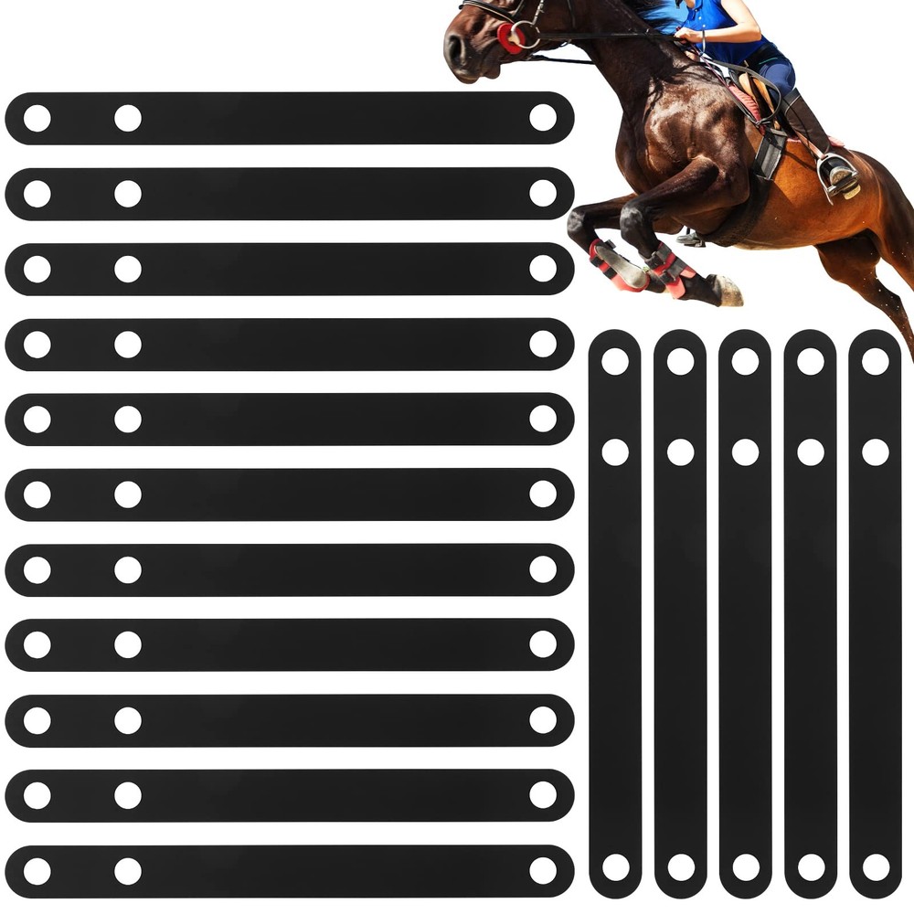 Sadnyy 16 Pcs Black Rubber Spur Keeper Heel Straps Adjustable Single Ply…