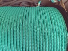 1/4 x 100 ft. Stiff Braid Polyester Halter Rope. Turquoise . Made in USA