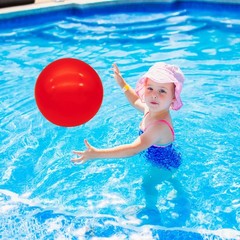 6Inch Inflatable Bouncy Balls 6Pack with Hand Air Pump, Red Color