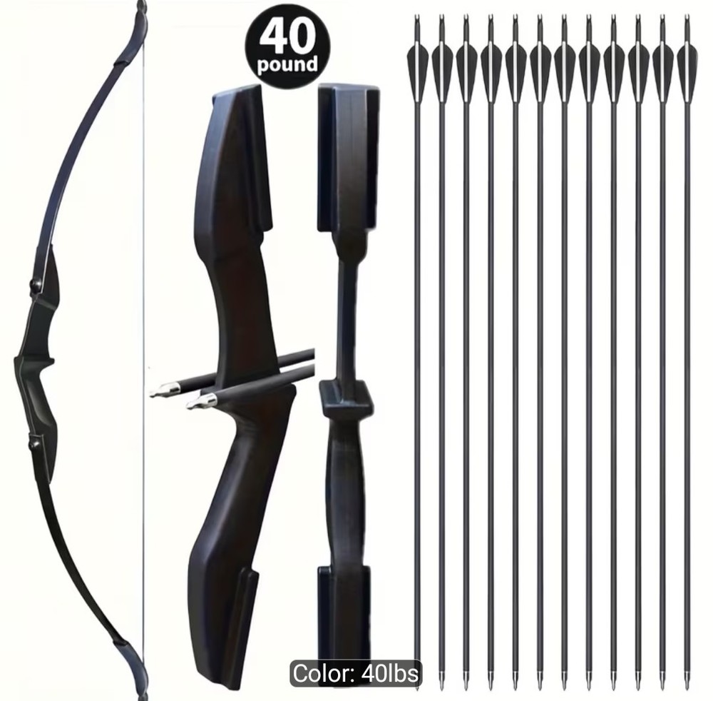 30Lbs 57-INCH BLACK ARCHERY RECURVE BOW