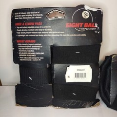 Eight Ball Multi-Sport Knee Elbow Wrist Pads Kid 8+ 3 Pack Combo Guard Black