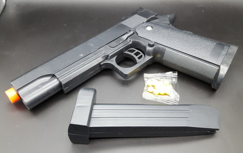 UKArms P2001 Spring Powered Tactical M1911 Style Airsoft Pistol 150 FPS Black