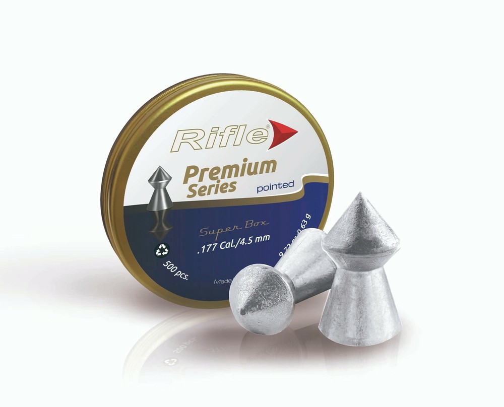 RIFLE 177 cal PREMIUM POINTED 9.72 gr AIRGUN PELLETS (500 ct)