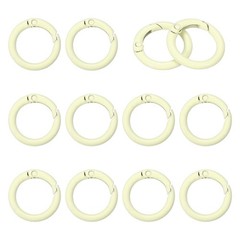 1″ Spring O Rings, Spring Snap Keyring for Handbag, 12 Pack Beige