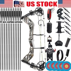 Adjustable 30-70lbs Compound Bow 12xArrows Set for Adult Target Hunting Shooting