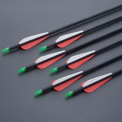 12Pcs Archery 28″/30″/32″ Carbon Arrows SP500 Hunting for Compound Recurve Bow