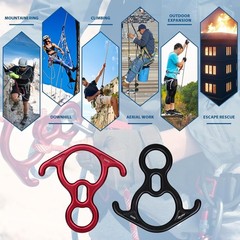 Climbing Figure 8 Descender 6.7 Inch Red Device for Safe Belaying and Rappelling