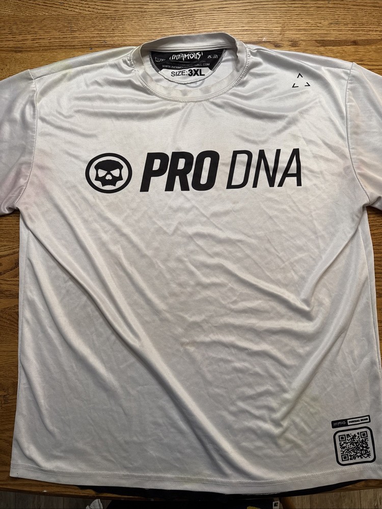 Infamous Paintball Pro DNA Tech T-Shirt Men’s 3XL White USED