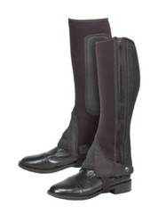 English Riding Half Chaps – Neoprene Water Resistant Synthetic Suede-XS,S,M,L,XL
