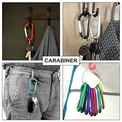 10 PCS Aluminum Carabiner D Shape Spring Clip Snap Key Hook Keychain Buckle