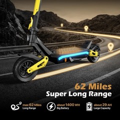 Electric Scooter for Adult 30MPH 48V 30AH 1200W Off-road E-Scooter 62 Mile&25MPH