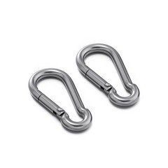 2pcs Stainless Steel Spring Snap Hook Quick Link Carabiner Clip 40-70mm