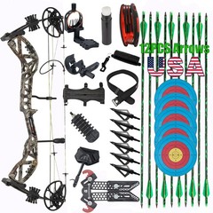 30-70LB Camo Archery Hunting Compound Bow for Adult Right Hand 310FPS Shooting