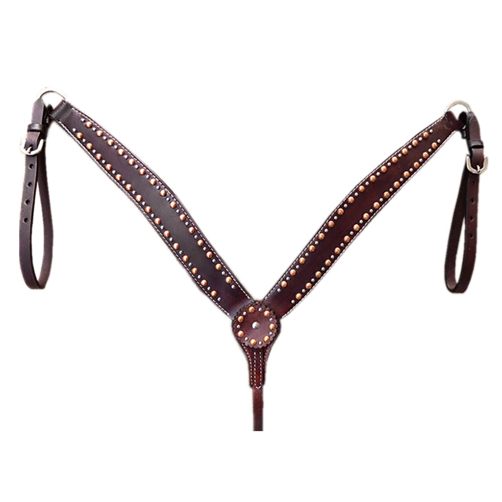 BH HILASON Western Horse Breast Collar Tack Genuine American Leather Dark Brown