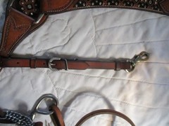 Bar H Equine crystal bling Tack Set Bridle, Breast Collar, bit &split reins