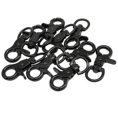 10 PCS Black Swivel Trigger Snap Hook Stainless Steel Heavy Duty Scissor Clip