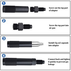 None branded 12g CO2 Cartridge Adapter Instead of 88g or 90g CO2 Capsule Bottle