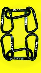 Pack of 6 pcs 3″ Aluminum Carabiner Spring Belt Clip Key Chain D Shape Black